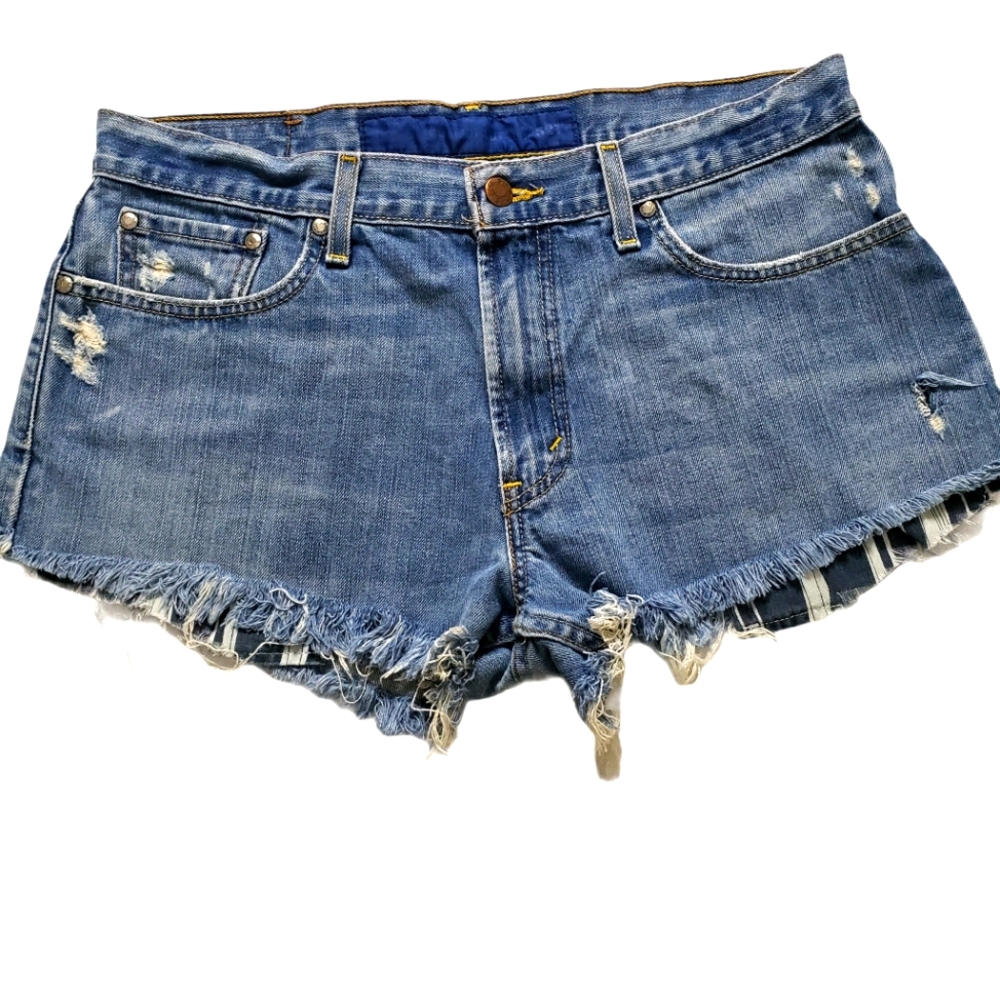 Levi's Hand Made High Rise Cut Off Fray Hem Shorts